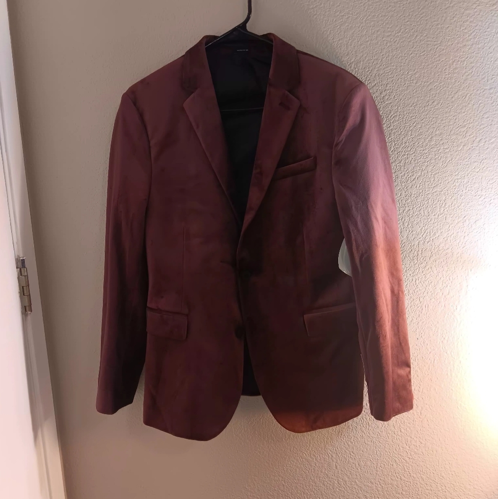 Burgundy Blazer with Black Buttons